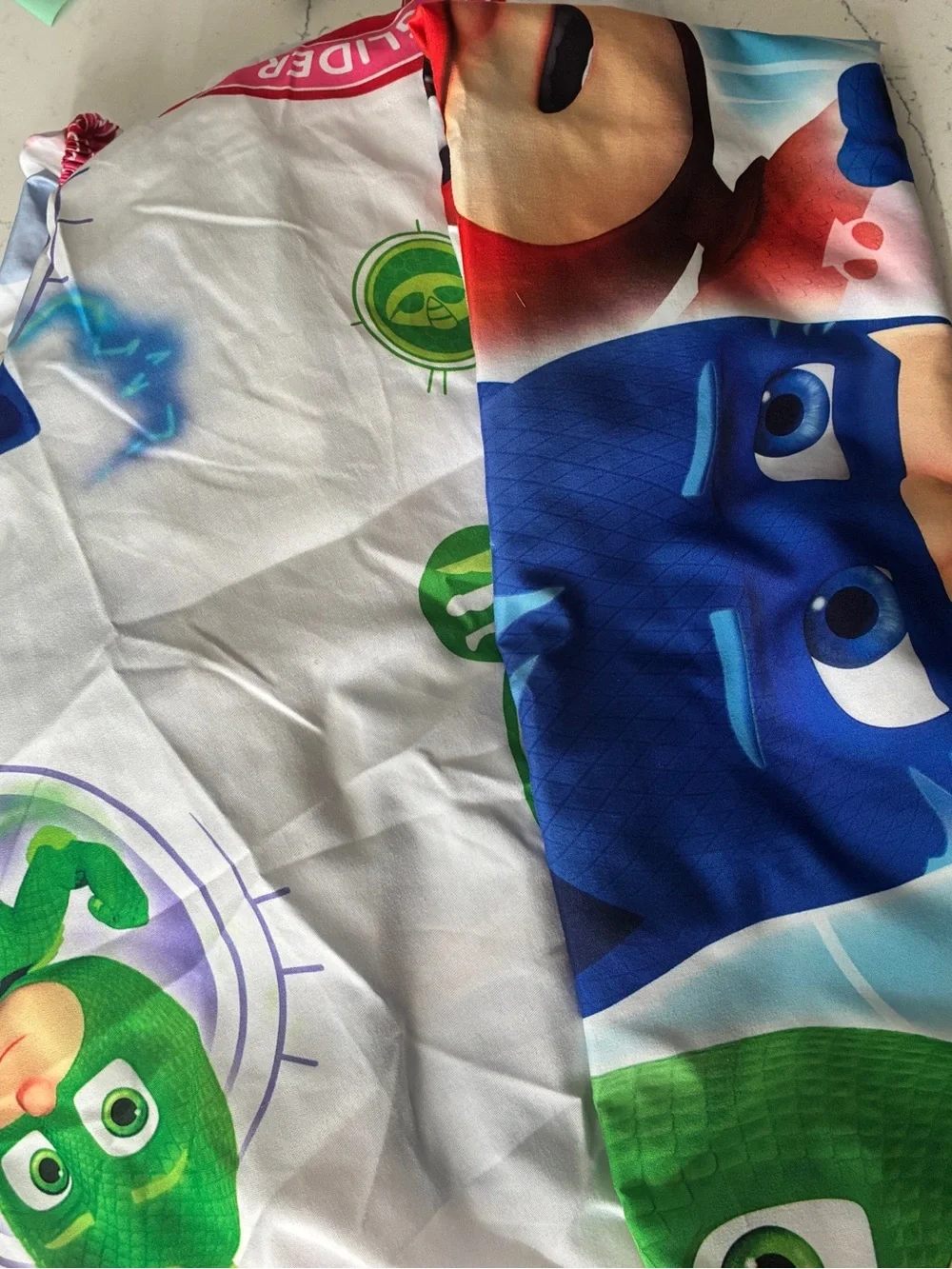 PJ Masks Character Twin Fitted Sheet - cat boy owl-let and gecko